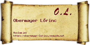 Obermayer Lőrinc névjegykártya